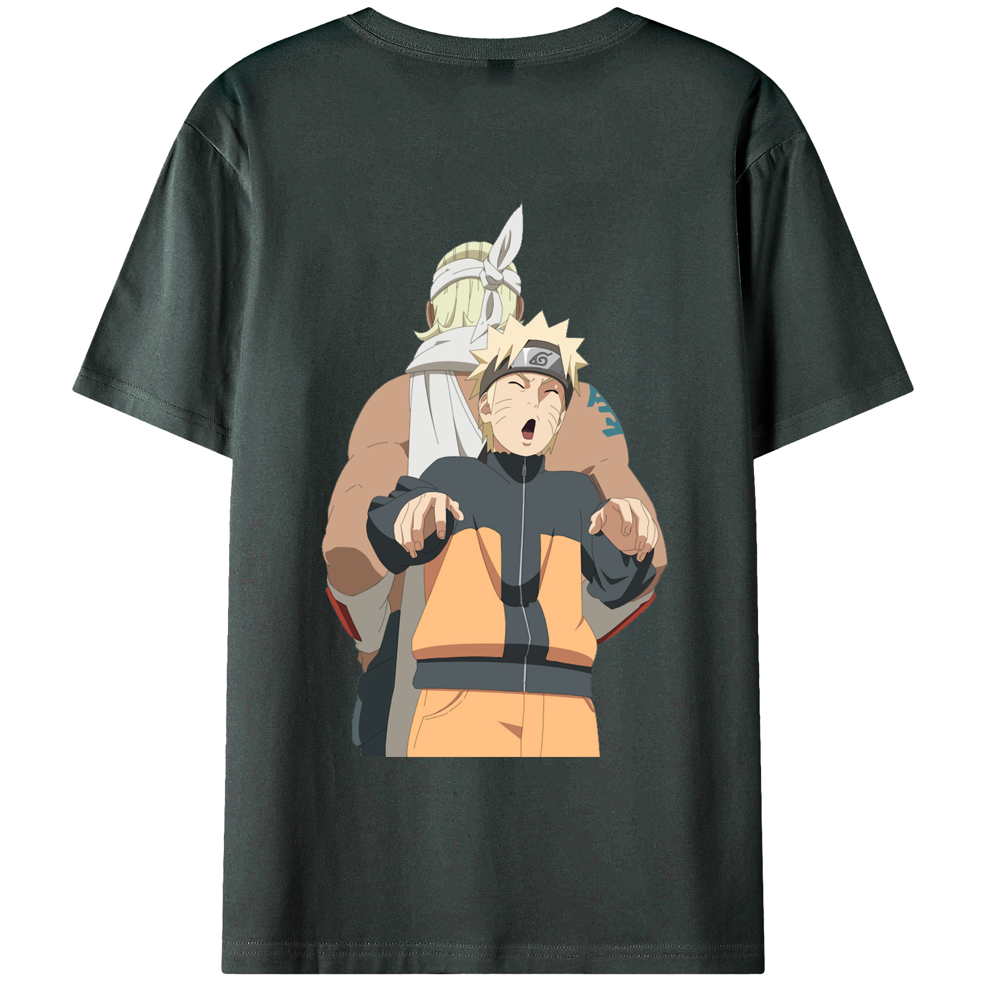 （画像用） NARUTO -ナルト- うずまき ナルト Uzumaki Naruto 綿100％ メンズ半袖Tシャツ（バックプリント） 通気性